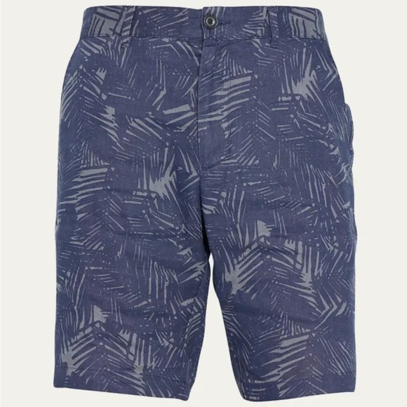 VINCE NWT Men's Blue Patterned Chino  Designer Hemp Shorts - Picture 1 of 9